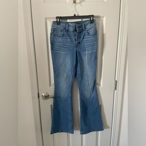 Blue jean high rise flare size 4 with button fly.